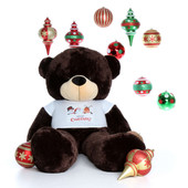 72in Life Size Brown Teddy Bear Brownie Cuddles Merry Christmas