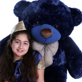 4ft Giant Teddy Navy Blue Bear Royce Cuddles Family