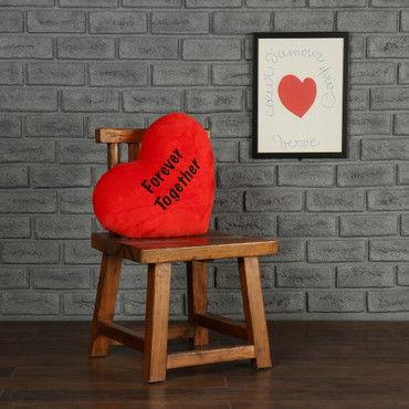 Personalized Red Pillow Heart with "Forever Together" Message