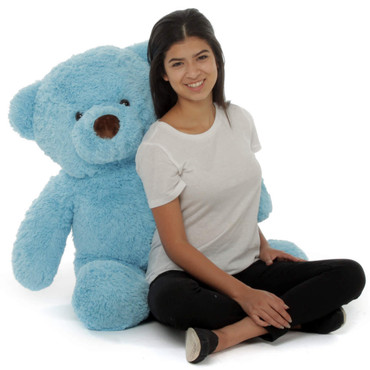 Big Adorable Blue Sammy Chubs Stuffed Teddy Bear 38in