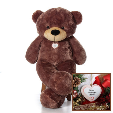 christmas teddy bear with year on foot