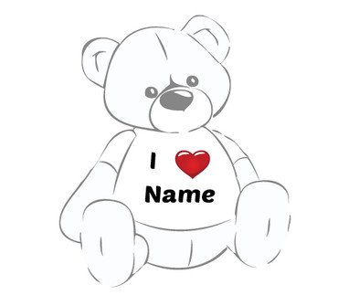 BLU-TB1 Adopted By BLU Teddy Bear Wearing a Personalised Name T-Shirt 