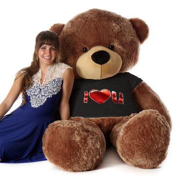 Special Valentine's Day Teddy Bear with Black I Heart You T-shirt