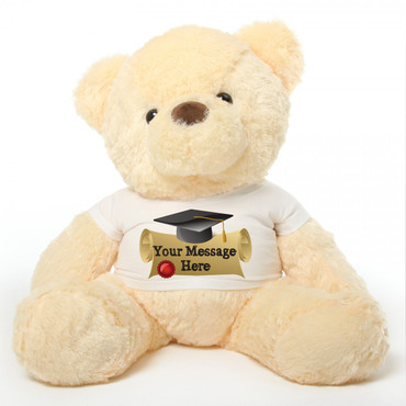 3ft Cream Graduation Teddy Bear Smiley Chubs