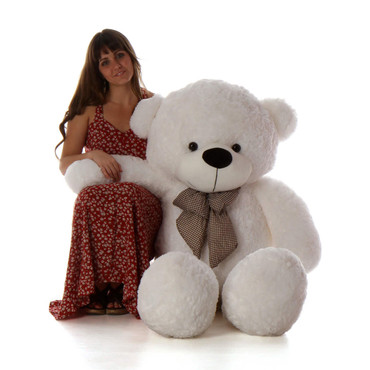 5ft Life Size Teddy Bear Coco Cuddles giant cuddly white teddy bear