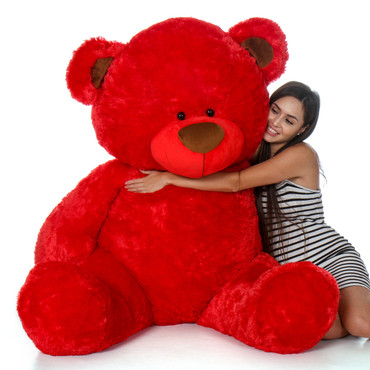 Giant Red Teddy Bear in Sitting Position