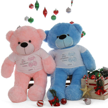 blue and pink teddy bears