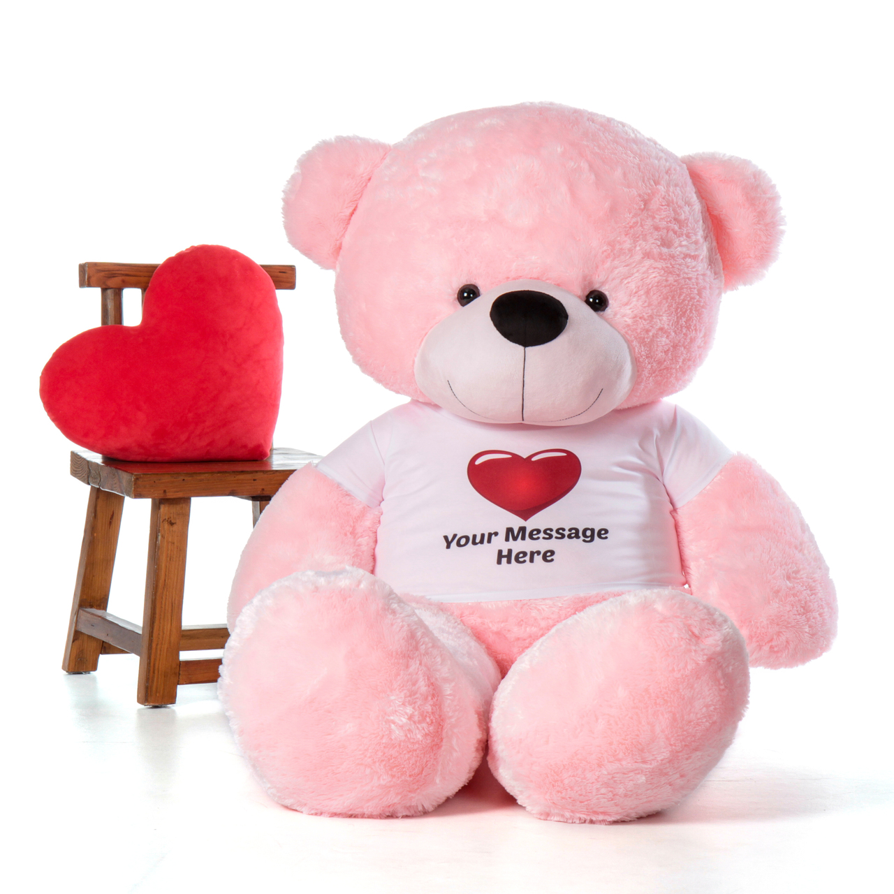 pink teddy bear with heart