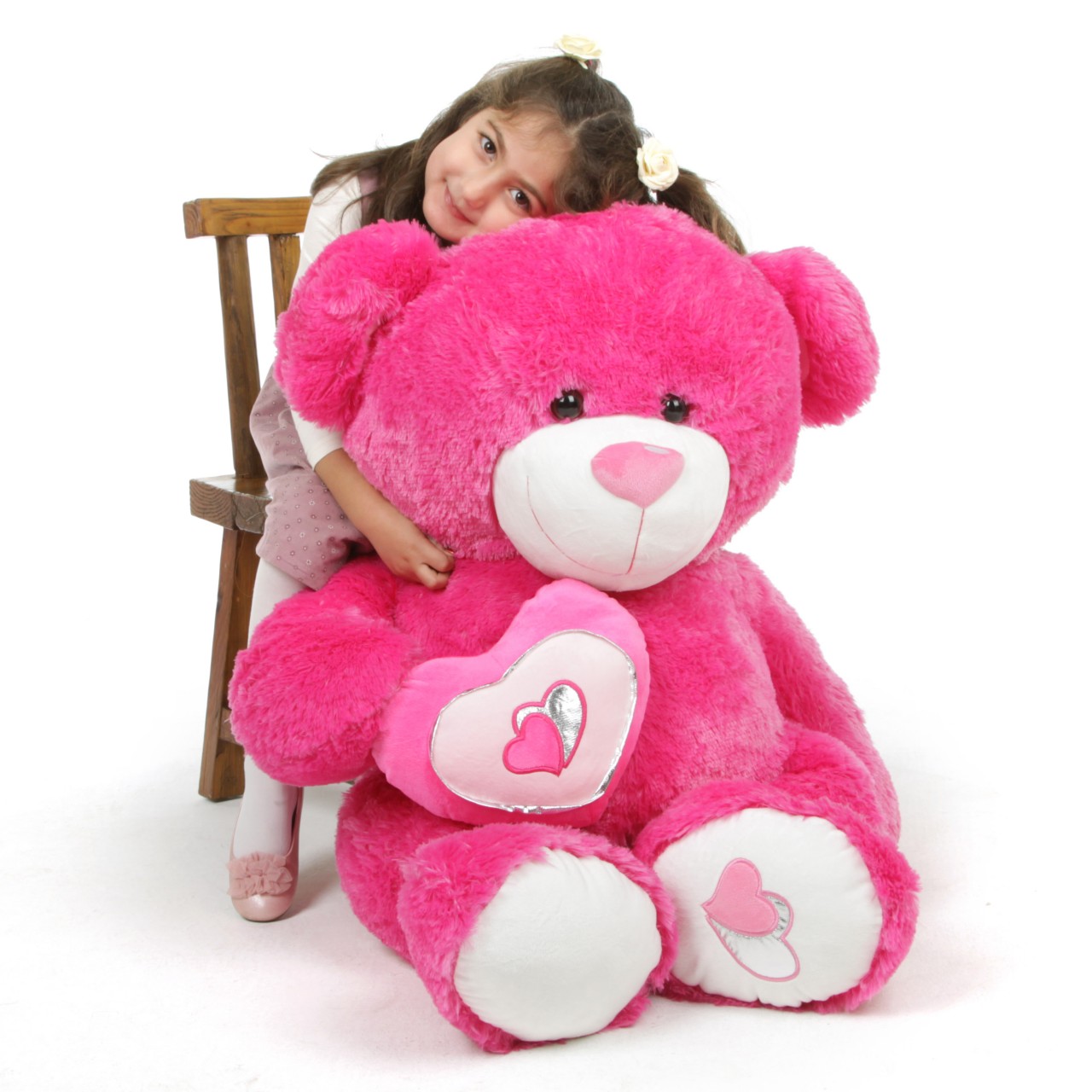 large pink teddy