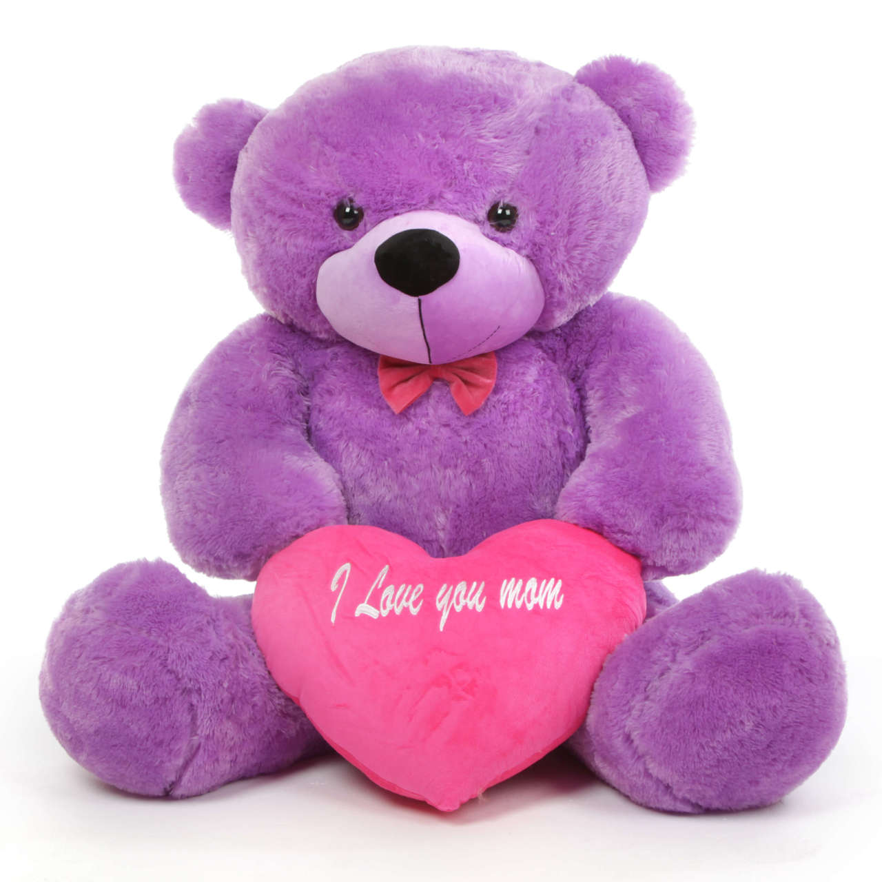Deedee M Cuddles 48 Purple Teddy Bear W I Love You Mom Heart Giant Teddy Bear
