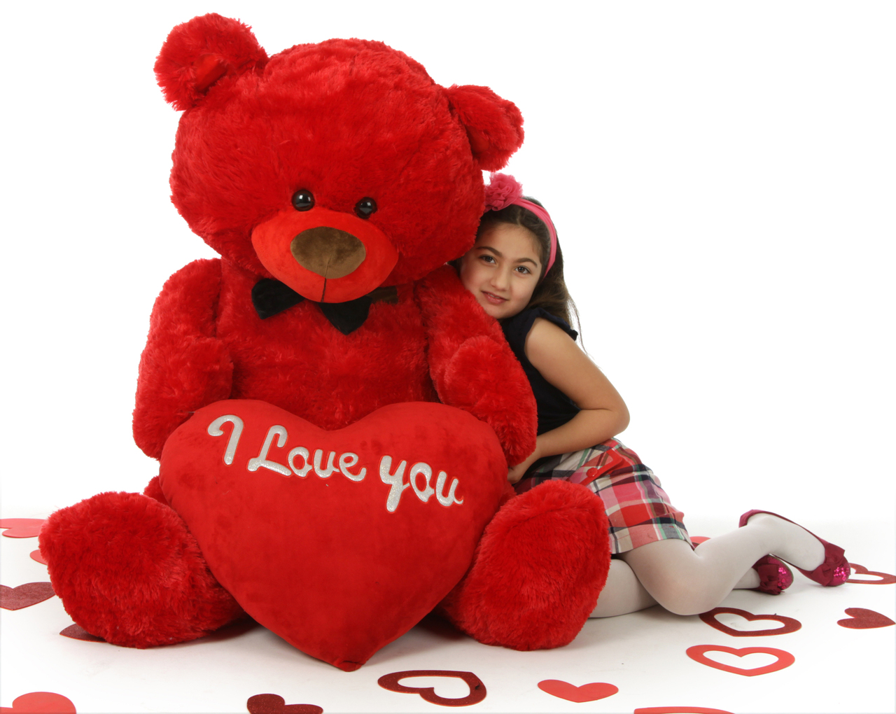 Huge 52in Red Valentine S Day Teddy Bear With Plush I Love You Heart And Bow Tie