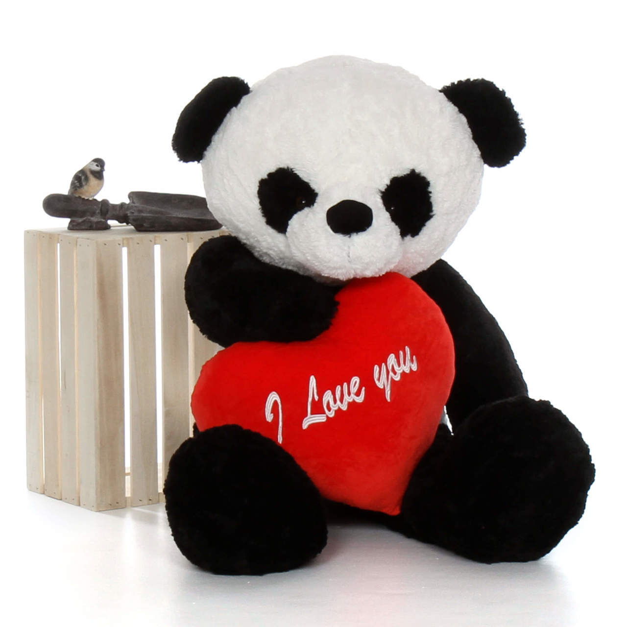 Giant Teddy 4ft life size Panda Bear w/I love you heart Ricky Xiong
