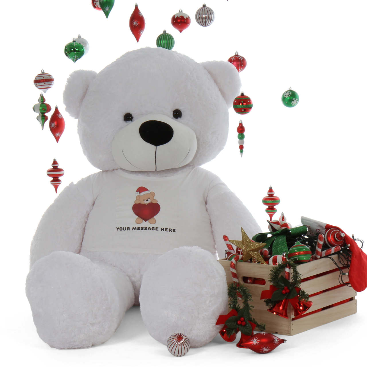 Life Size 6ft Personalized White Christmas Teddy Bear Gift