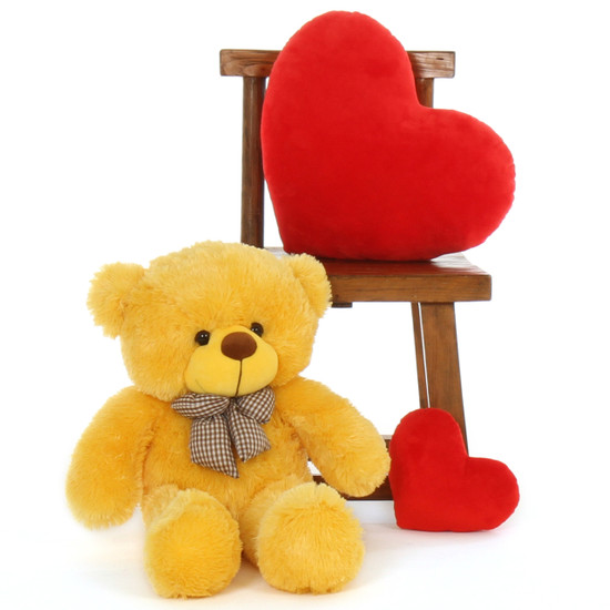 Download Big 30in Yellow Teddy Bear Cuddly Soft Daisy Cuddles By Giant Teddy