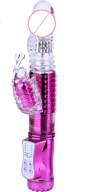 ZARA Rotating Rabbit Vibrator with 6 Telescopic Speeds - Hot Pink