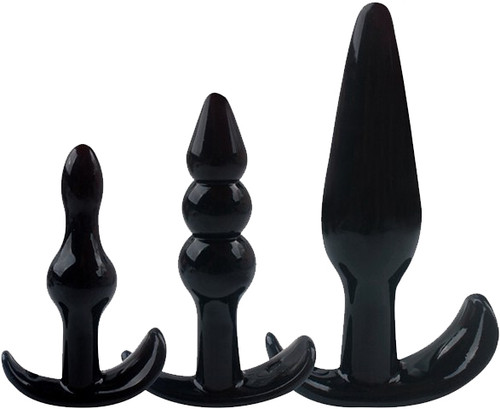 GENEVA Black 3 Piece Butt Plugs