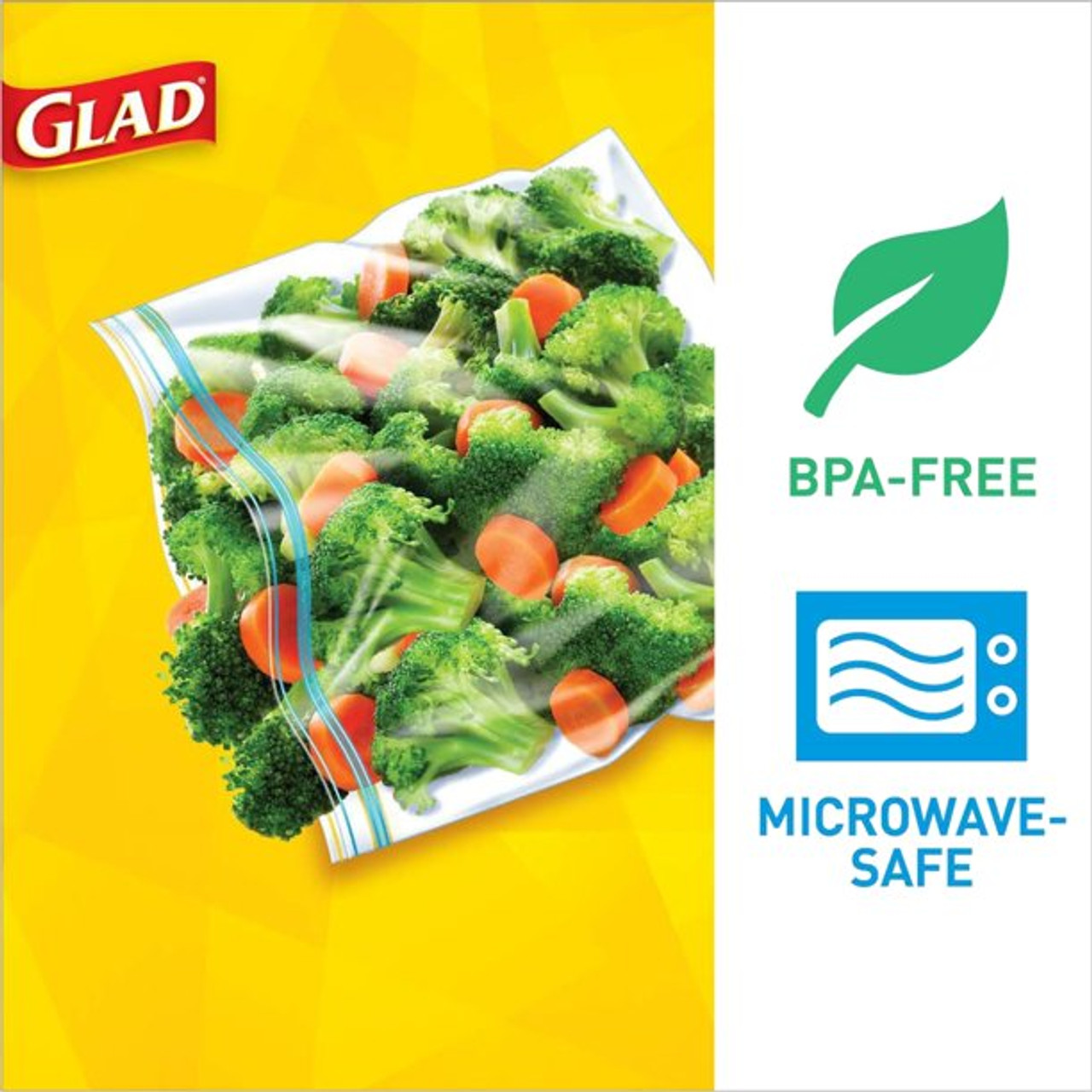 Glad Zipper Food Storage Bags, Gallon - 20 count