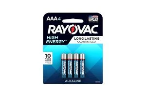 Rayovac High Energy Alkaline AAA 4Pk 824-4K 48 Pack