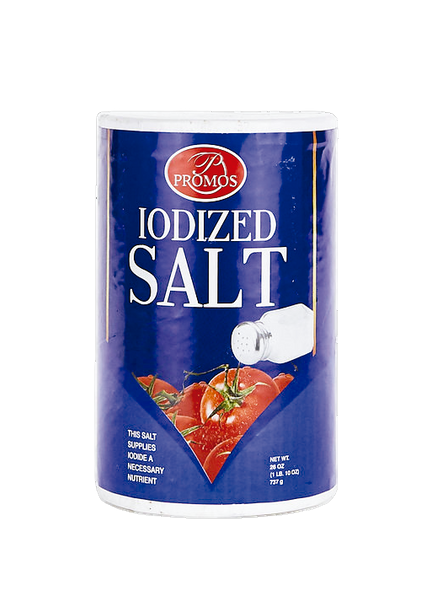 Promos, Iodized Salt. 24/26Oz.