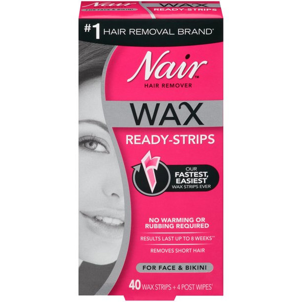 NAIR WAX READY-STRIPS FACE 4/3PK / 40CT / 12 UNIT