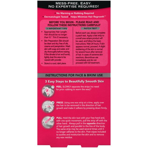 NAIR WAX READY-STRIPS FACE 4/3PK / 40CT / 12 UNIT