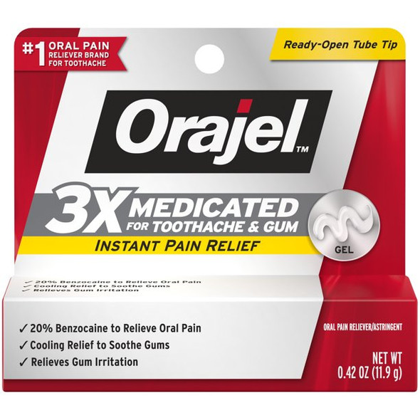 ORAJEL 3X MEDICATED FOR TOOTHACHE AND GUM GEL 144/0.42 OZ