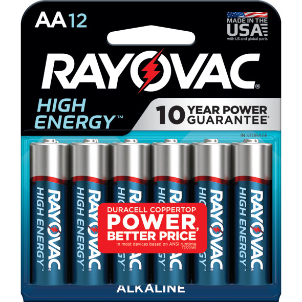 RAYOVAC HIGH ENERGY ALKALINE AA BATTERIES (30 PACK  / 12 PACKS)
