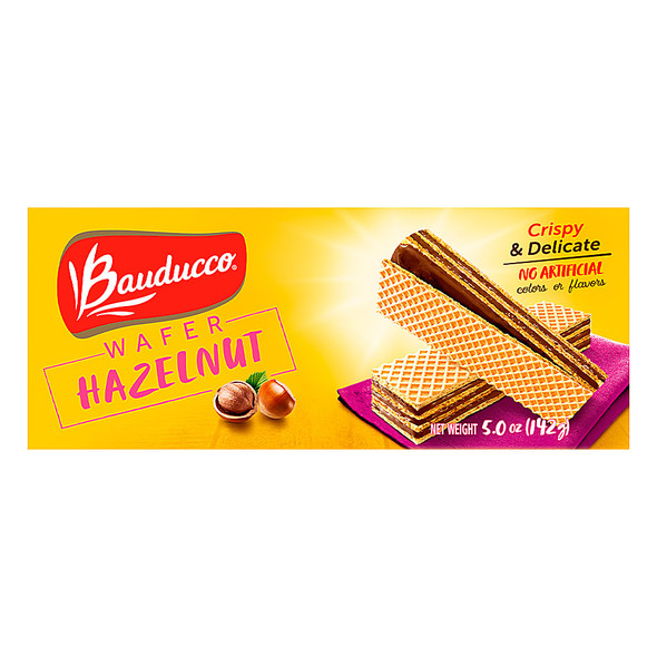 BAUDUCCO WAFER HAZELNUT 18X5.0 OZ