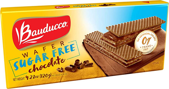 BAUDUCCO WAFER SUGAR FREE CHOCOLATE 18X4.23OZ
