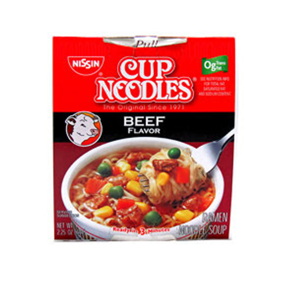 Nissin Cup Noodles Beef 12/2.25 Oz.