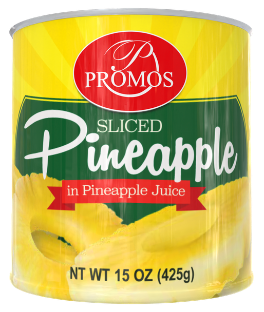 PROMOS SLICED PINEAPPLE IN JUICE. 24/15 OZ
