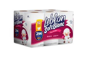 Leblon Soft Blanc, Bath Tissue-White. 246-Sheets.12/4-Pk