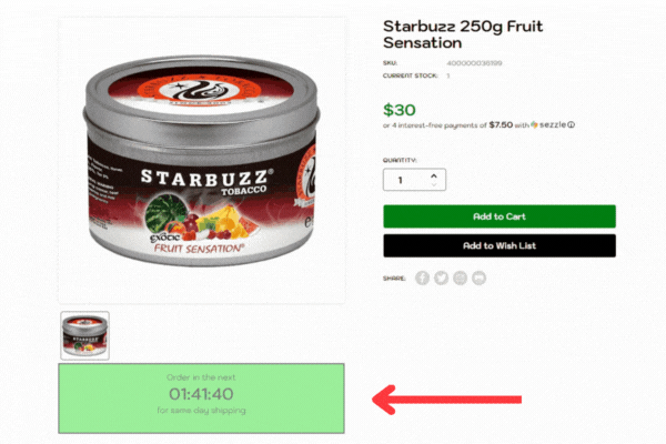Countdown to Same Day Shipping