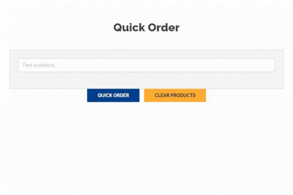 Quick Order Page