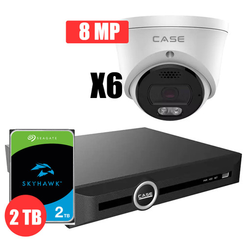 Case 10CH 4POE 8MP Fixed Lens IP Turret Camera Kit by CASE Canada