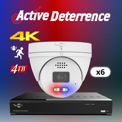 8CH 4K Active Deterrence AI Full Color PoE IP Camera Kit