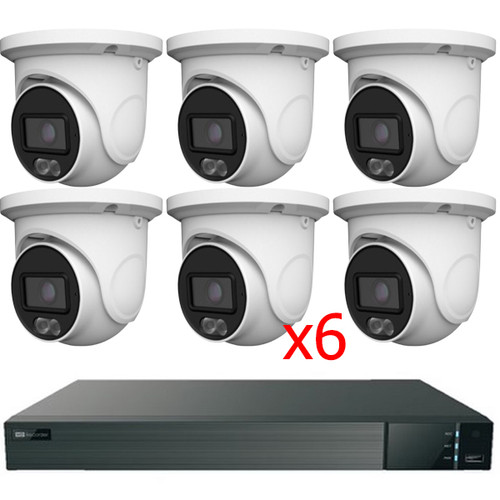 8CH 6MP HD Dual Illumination Water-Proof Turret Network Camera Kit