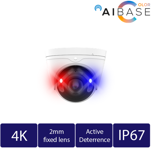 4K AI Deterrence Panoramic View IP Turret Camera
