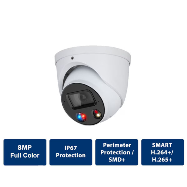 4K Smart Dual Illumination Active Deterrence Fixed Lens IP Turret Camera