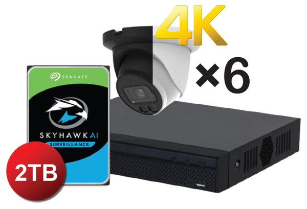 8 Channel 4K 6MP Smart Dual Illumination Eyeball IP Camera Kit by Dahua Technology