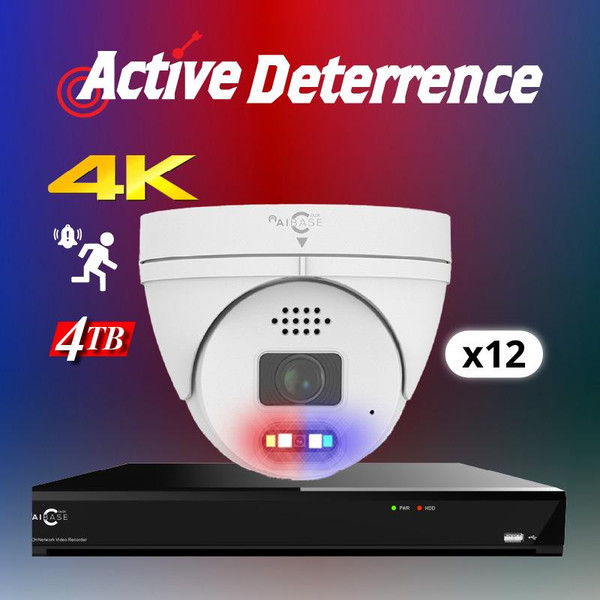 16CH POE NVR with 4K Active Deterrence IPC Camera Kit