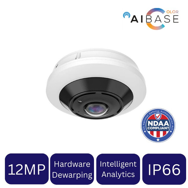 12MP Al NexGen Fixed Fisheye Network Camera (COM-IP30312-V2)