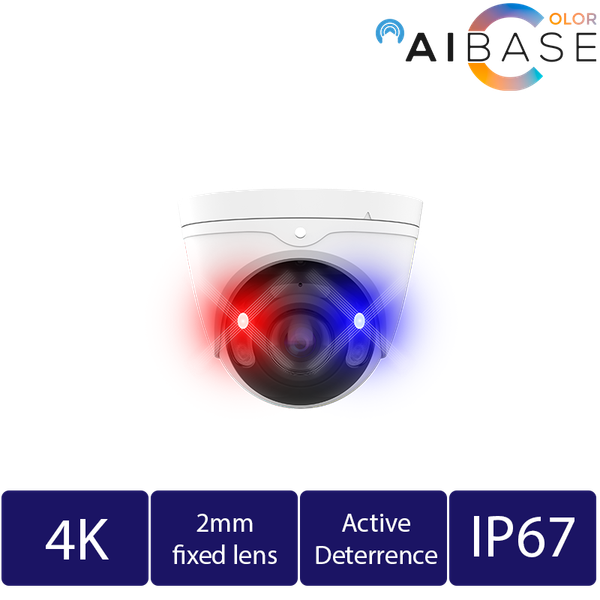 4K AI Deterrence Panoramic View IP Turret Camera