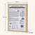 Beech wood-grain framed birthday certificate showing dimensions of 23.2 by 31.9 cm and 2.4 cm deep