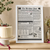 Personalised Day You Were Born newspaper certificate in a white frame beside an elegant birthday cake
