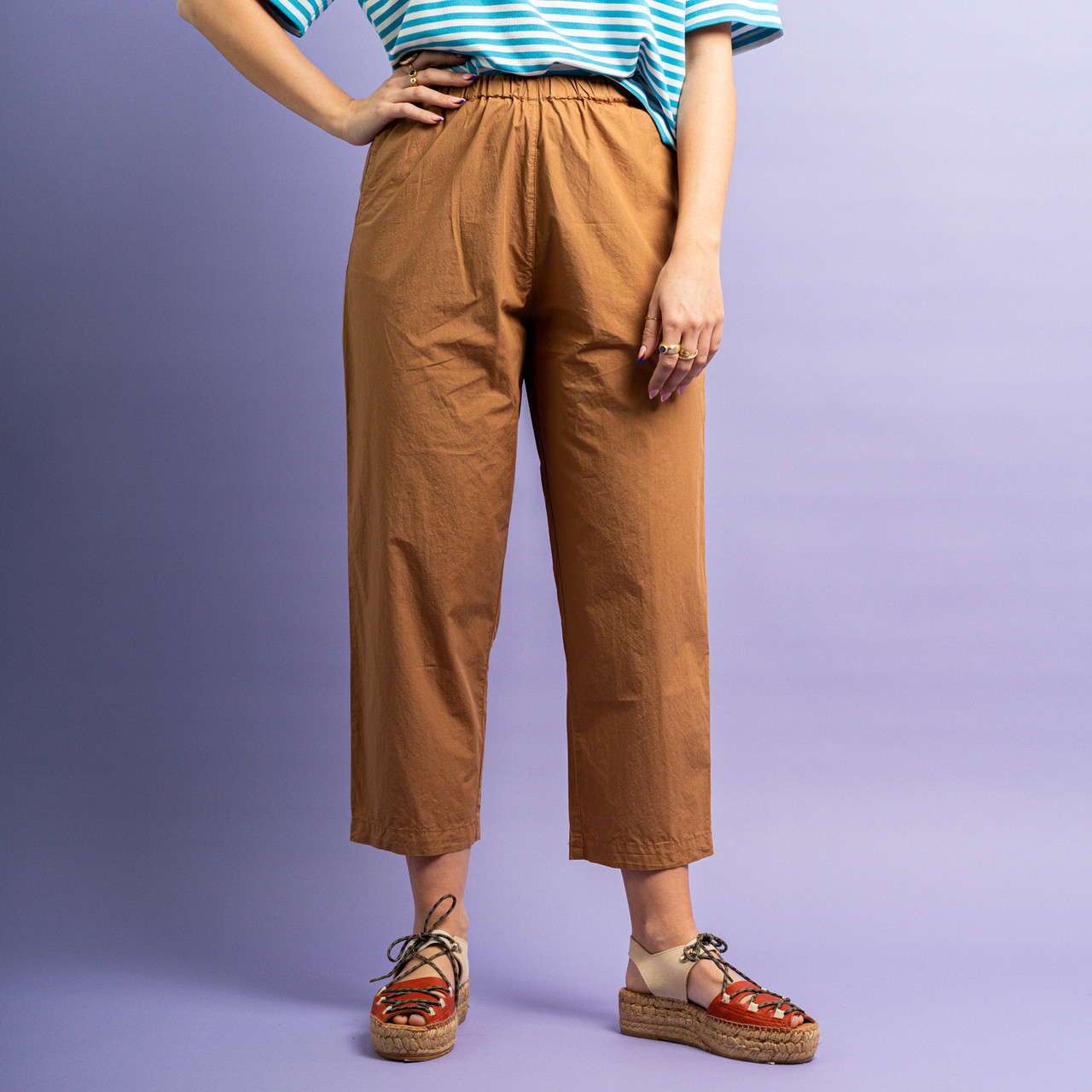 pantaloni regular cammello -  - Le Conturbanti Concept Store