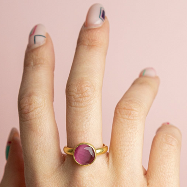 Anello Tondo Grande Rosa -  - Le Conturbanti Concept Store