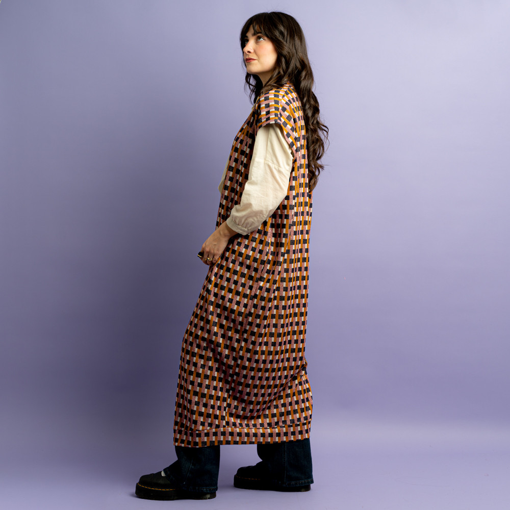 Gilet lungo griglia lurex rosa -  - Le Conturbanti Concept Store
