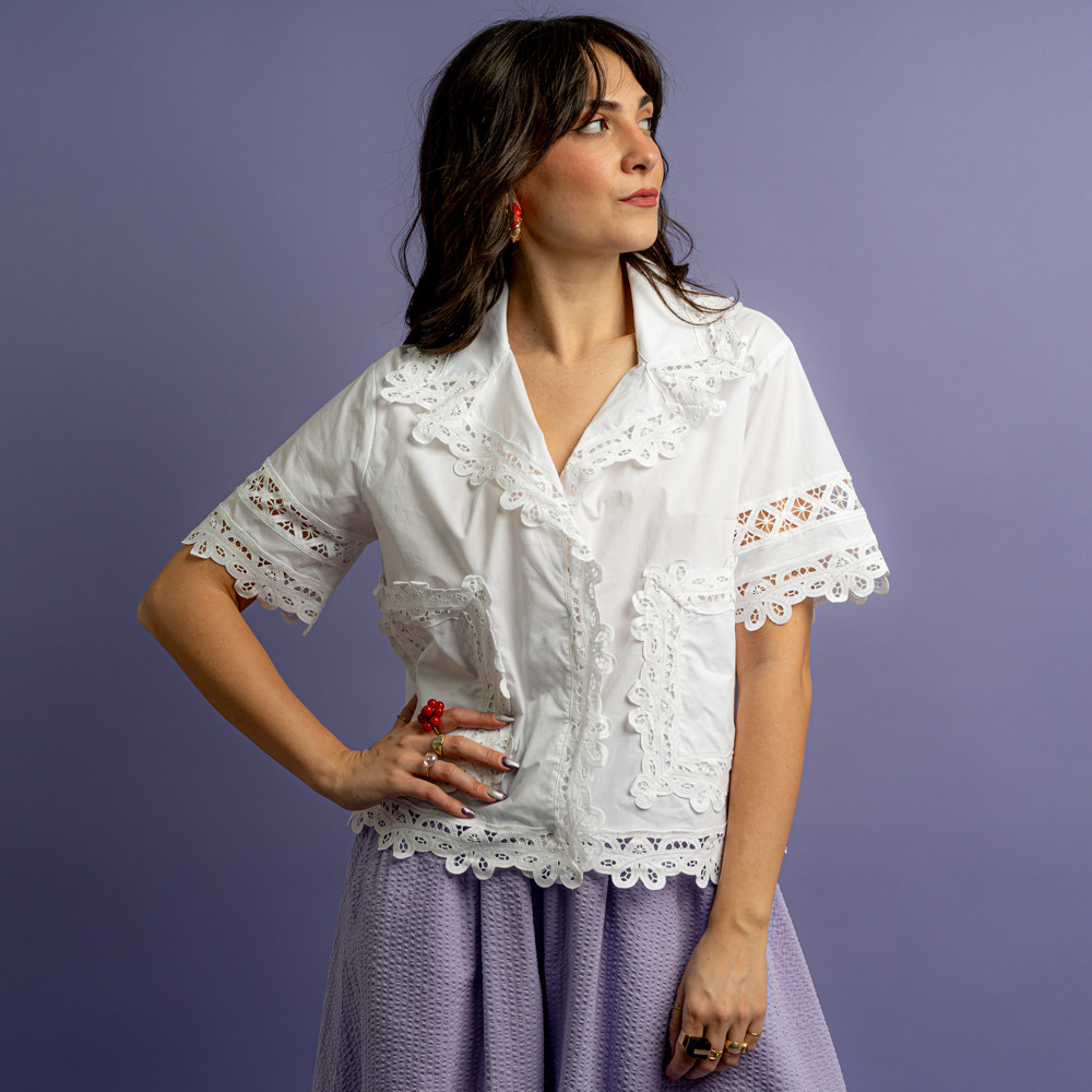 Camicia a maniche corte bianca -  - Le Conturbanti Concept Store