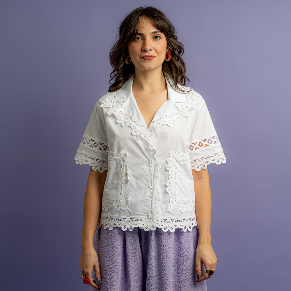 Camicia a maniche corte bianca -  - Le Conturbanti Concept Store